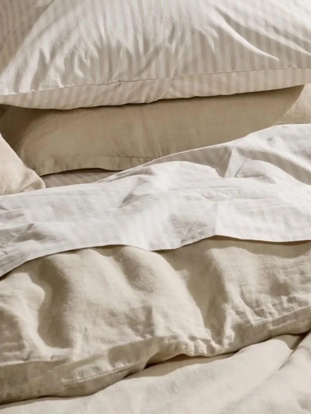 Parachute Percale Top Sheet (flat sheet) COLOR: BONE STRIPE NWOT flat sheet only